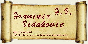 Hranimir Vidaković vizit kartica